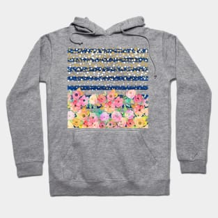 Watercolor floral stripes and confetti design Hoodie
